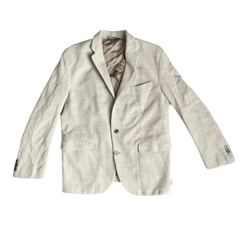 Jack Victor Mens Light Tan cream‎ wool silk Blend Sport Coat blazer sz 46R